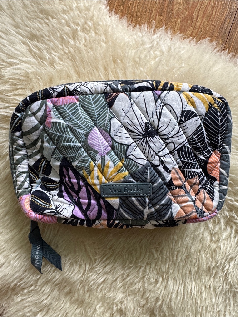 Vera Bradley Quilted Palm Floral Organizer Pouch